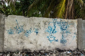 tags at a beach in les cayes