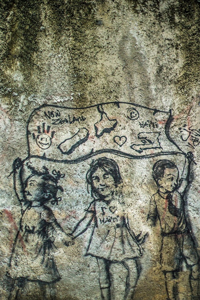 children - political graffiti, Haiti