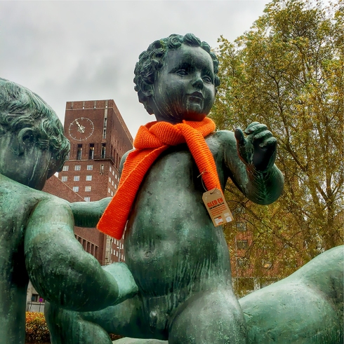 for a warmer society - orange scarf campaign